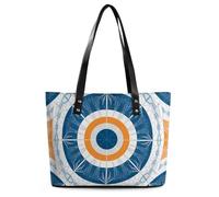 PU Leather Tote Bag for Women - 15 Inch Large Capacity Handbag with Zipper Art Deco Sunset Shoulder Bag for Work, Gym, Travel & Shopping