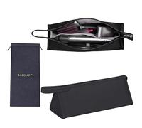 Pu Leather Travel Case Compatible with Dyson Airwrap Styler/Shark Flexstyle, Portable Carrying Case for Dyson Supersonic Hair Dryer, Shockproof Protection Organizer Bag Travel Storage Bag, Black