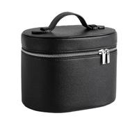 PU Leather Travel Makeup Bag 20cm Cosmetic Organizer with Brush Holder | Waterproof travel makeup organizer with removable inner pouch and brush compartments. Compact 20cm design fits full beauty