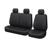 PU Leather Van Seat Cover, Black, for Ford Transit, Renault, Peugeot, Opel, 3-Seat Set with Bench