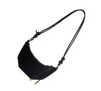 PU Leather Velvets Solid Color Womens Shoulder Bag Vintage Adjustable Knotted Strap Crossbody Underarm Bag Small Handbag Velvets Crossbody Satchel