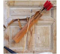 PU Leather Vintage Arrow Quiver Bow Holder Cosplay Archer Hunter Larp Props Steampunk Medieval Style Recurve Bow Hunt Shoot Bag For Cosplay Hallowee[Energy Class A](Yellow-brown)