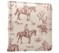 PU leather Vintage Cowboy Horse Beige Photo Albums Holds 3x5-8x10 Photos Family Photo Album Self Adhesive 20 sheets