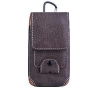 PU Leather Waist Bag, 4.7-6.5 Inch Flip Pockets Cards Holder, Mobile Phone Bag with Belt Clip, Outdoor Camping Wallet Pouch(Brown-5.5 Inch)