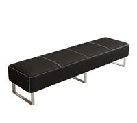 PU Leather Waiting Room BenchUpholstered Office Guest Seating for Lobby Conference Salon Barbershop Bank AirportStylish Black 150x40x40cm