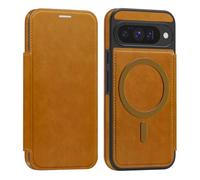 PU Leather Wallet Case with RFID Blocking Magnetic Flip Folio Compatible with Google Pixel 10 Card Holder Slot Shockproof Cover for Women Men(Brown)