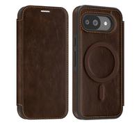 PU Leather Wallet Case with RFID Blocking Magnetic Flip Folio Compatible with Google Pixel 10A Card Holder Slot Shockproof Cover for Women Men(Coffee)