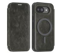 PU Leather Wallet Case with RFID Blocking Magnetic Flip Folio Compatible with Google Pixel 10A Card Holder Slot Shockproof Cover for Women Men(Gray)