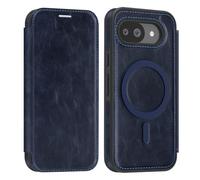 PU Leather Wallet Case with RFID Blocking Magnetic Flip Folio Compatible with Google Pixel 10A Card Holder Slot Shockproof Cover for Women Men(Nave Blue)