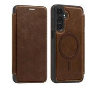PU Leather Wallet Case with RFID Blocking Magnetic Flip Folio Compatible with Samsung Galaxy A17 5G Card Holder Slot Shockproof Cover for Women Men(Coffee)