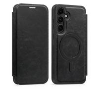 PU Leather Wallet Case with RFID Blocking Magnetic Flip Folio Compatible with Samsung Galaxy S22 Card Holder Slot Shockproof Cover for Women Men(Black)