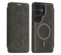 PU Leather Wallet Case with RFID Blocking Magnetic Flip Folio Compatible with Samsung Galaxy S26 Ultra Card Holder Slot Shockproof Cover for Women Men(Gray)
