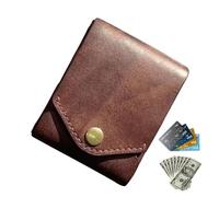 PU Leather Wallet for Men - Thin Closure Card Holder, Vintage Style Compact Wallet, Lightweight Front Pocket Design | Slim Men's Pouch for Everyday Use, Living