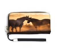Pu Leather Wallet, Horses in Love Print Large Capacity Wallet Long Wallet for Women Handheld Clutch Wallet Modern Women's Wallet, style, 20.0*10.5cm, Modern