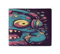 PU Leather Wallet, Love Music Monster Print Wallet with Multiple Slots Elegant Wallet Business Wallet Travel Wallet Bifold Wallet, style, One Size, Minimalist