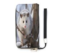 Pu Leather Wallet, Opossum In Snow Print Large Capacity Wallet Long Wallet for Women Handheld Clutch Wallet Modern Women's Wallet, style, 20x10.5cm, Modern