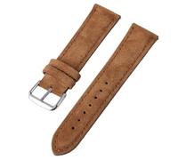 PU Leather Watch Strap 18mm 19mm 20mm 22mm Quick Release Replacement Bands Vintage Stitching Bracelet Leather Watch Strap(Brown,22MM_ROSEGOLD BUCKLE)