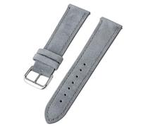 PU Leather Watch Strap 18mm 19mm 20mm 22mm Quick Release Replacement Bands Vintage Stitching Bracelet Leather Watch Strap(Gray,18MM_GOLD BUCKLE)
