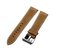 PU Leather Watchband Bracelet Vintage Matte Watch Strap for Women Men 18mm 20mm 22mm 24mm Wrist Band Leather Watch Strap(Yellow,18mm)