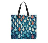 Pu Leather Water Drops Dots Tote Bag Soft Shoulder Bags Top Handle Purses And Handbags Weekender Hobo for Women