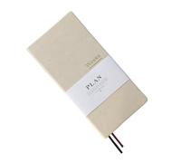 PU Leather Weeks Pocket Monthly Weekly Planner Undated Week Plann Notebook Organiser (Beige, PU weeks)
