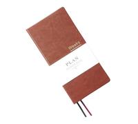 PU Leather Weeks Pocket Monthly Weekly Planner Undated Week Plann Notebook Organiser (Brown, PU weeks)