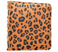 PU leather Wild Orange Leopard Print Photos Album Holds 3x5-8x10 Photos Picture Book For Photos Self Adhesive Pages 20 sheets