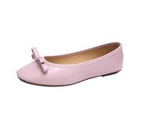 PU Loafers Women Bow Low-Top Soft Soled Flat Loafers Round Toe Shallow Mouth Lightweight Work Flat Shoes Closed Toe Slip On Shoes for Ladies Spring Summer Outdoor Office Work Daily Wear 3.5-7.5