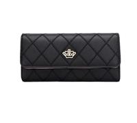PU Long Wallet Crown Women Large Capacity Purse,Clutch Purse Handbag Money Bag with Zipper Coin Pocket Card Slots