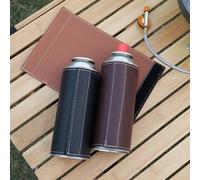 PU Material Gas Cylinder Cover Bag for Long 250g Gas Bottle with Shockproof Protection, Suitable for Outdoor Camping and BBQ (light brown)