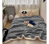 PU MEI Sherpa Throw Blanket for Couch Sofa 90”*80”- Fleece Tufted Fuzzy Soft Cozy Blanket for Bed, Thick Warm Blanket for All Seasons, Grey