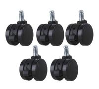 PU Office Chair with Metal Base 2" Swivel Wheels Brake Ring Stem Perfect for Sofa Beds & Storage Shelves Set of 5 Replacement Parts