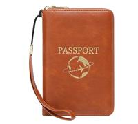 PU Passport Holder - Multi-Pocket Wallet, Closure, Document and Credit Card Organizer | Perfect for Passport, Money, Airline Tickets, Vacations and Business Trips