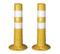 PU Plastic Traffic Cones 18"-30" - Reflective Flexible Barriers for Highway Street Driveway Construction(Yellow,2 Pack/17.7in)