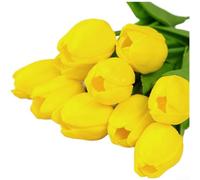 PU Plastic Tulip Bouquet Designed For For MINImalist Modern Farmhouse And Scandinavian Style Interiors(Yellow)