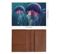 PU Protector Sleeve Credit Card Women Men Color Jellyfish Waterproof Travel Wallet Stylish Passport Cover Slim Passport Case for Card Holder Travel Accessories, style, 20.3x13.8cm