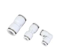 PU PV White Pneumatic Fittings Air Pipe Couplings 4-16mm Plastic Hose Quick Connector 10Pcs(PU-16mm,20pcs)