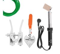 PU Round Belt Butt Welder Kit - 150W Hot Melt Connector for Polyurethane Belts, 150-350°C Temperature Range, Includes Scissor & Soldering Iron