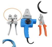 PU Round Belt Welding Machine - Electric Hot Melt Welder Kit with Scissors and Connector Holder, 300° Heating Head for Belts, Pipes, and Plastic Strips
