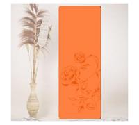 PU & Rubber Base Yoga Mat Print Comfort Exercise Mat 5mm Thick Cushion Support For Home Pilates And Floor Exercises(Orange)