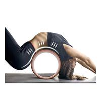 PU Rubber Yoga Wheel, 440lbs Weight Capacity Back Training Roller for Stretching & Pain Relief, Anti Slip Yoga Prop for Gym, Fitness & Bodybuilding (Wood grain inner ring)