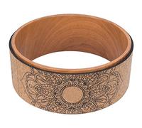 PU Rubber Yoga Wheel Circles, Yoga Training Wheel for Back Flexibility and Core Strength, High Density Anti - Slip Fitness Equipment with 5mm Thick Cushioned Outer Ring, Supports u (Wood grain inner