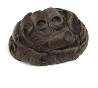 PU Skin Toupee for Men 10x8" Base Size,European Human Hairs Pieces, Thin Hair Replacement System Prosthesis Units Patch Implant(5)