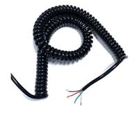PU spring cable wire 4 core 20 26 22 awg stretch 1 2 3 4 5 6 7 8 9 10 meters spiral telescopic wire(Stretch 11 meter,4 cores 26 AWG)