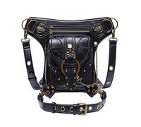 PU Steampunk Packs Drop Leg Bag Hip Belt Waist Bag Shoulder Bag Wallet for Men Women