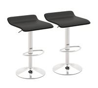 PU Swivel Barstool Set of 2 Dining Chair W/ Adjustable Height Black