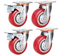 PU Swivel Casters 4"/5" with Brake 8001000kg Load Capacity Dustproof &Double Bearing Perfect for Furniture Workbenches and Equipment of 4