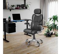 PU Swivel Office Chair, Black