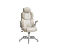 PU Swivel Office Chair, Cream White