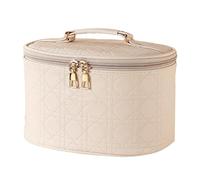 PU Toiletry Bag,Round Cosmetic,Home Organizer,Metal Zipper Design,Convenient for Carrying When Going Out(Color2)